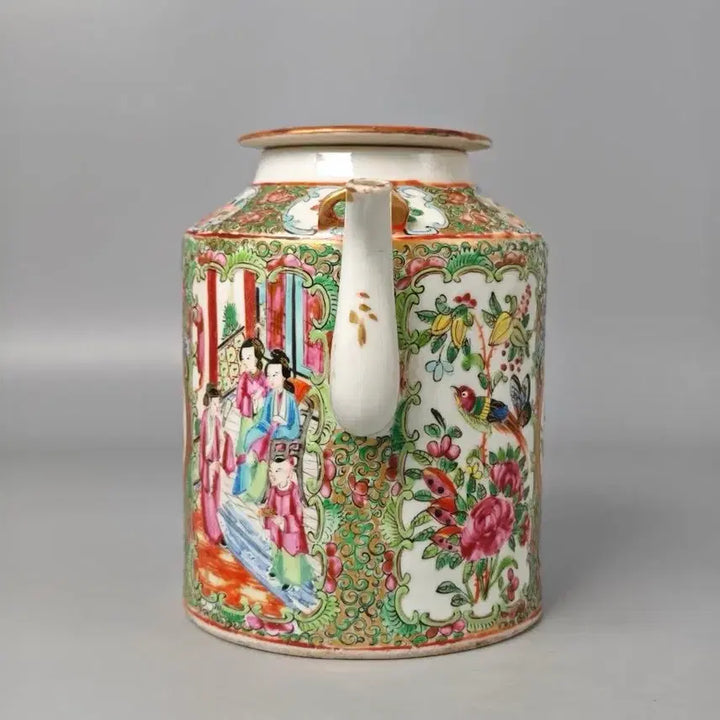 [BUNJANG] Chinese Export Canton Famille Rose Porcelain Teapot - Late Qing Dynasty/Republic Era / 청말 민국시기 광동채 로즈메달리온 수출자기 다관 중국도자기 골동품 수집품