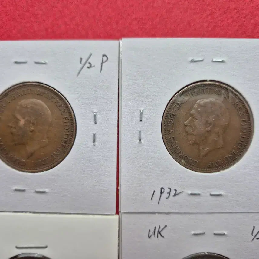 [BUNJANG] George V 1/2 Penny Coin Set (1928-1936) / 영국 조지 5세 1/2 페니 주화 4종