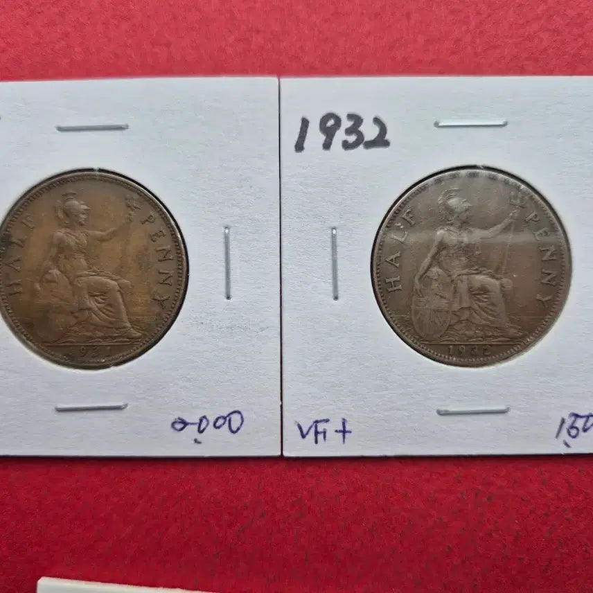 [BUNJANG] George V 1/2 Penny Coin Set (1928-1936) / 영국 조지 5세 1/2 페니 주화 4종