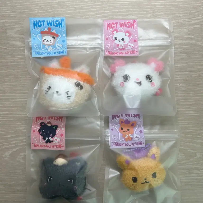 [BUNJANG] NCT WISH Lightstick Character Doll Keychain (Sealed) / 미개봉) 엔시티위시 응원봉 얼굴 인형 키링 팬라이트 버블냥 시오닝 팡이 쿠리 유우시 시온 사쿠야 리쿠
