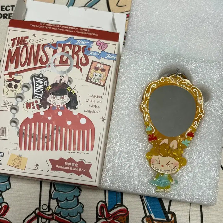 [BUNJANG] Pop Mart Labubu Hair Salon Series Mirror Keyring / [정품] 팝마트 라부부 헤어살롱 시리즈 거울 키링