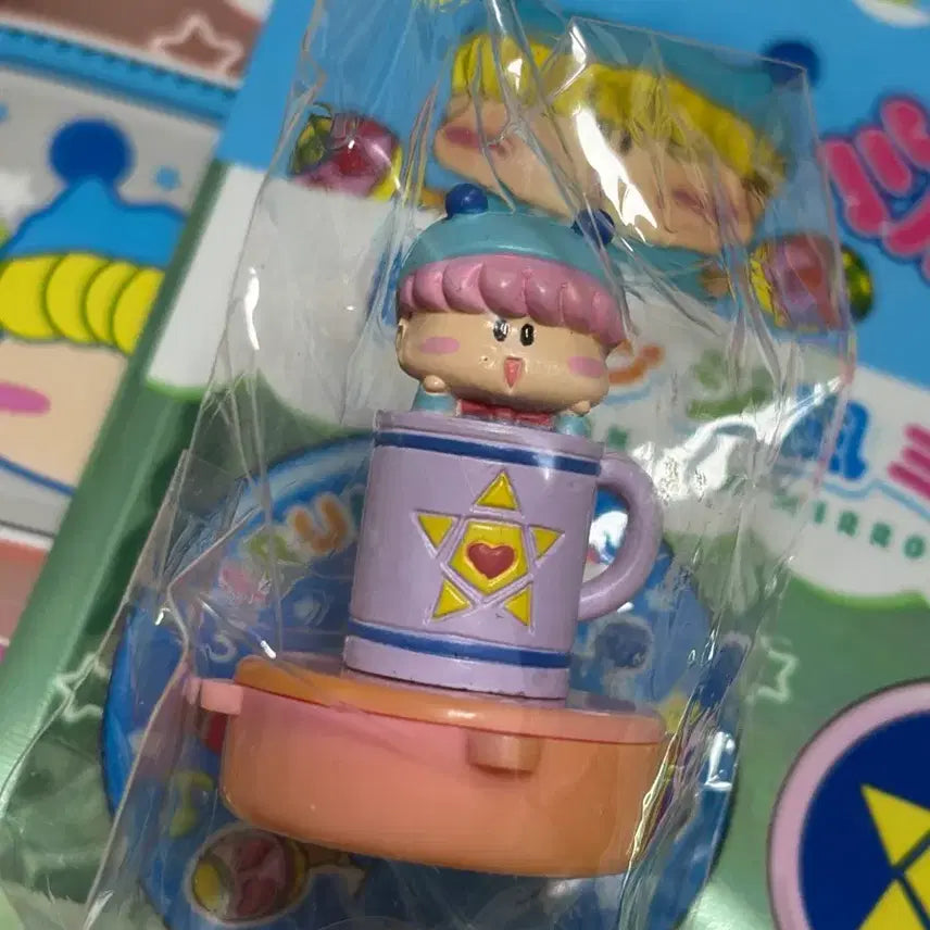 [BUNJANG] Vintage Murmo (Mirmo) Stamp Figure Bundle with Pouch and Mirror / [일괄] 고전 빈티지 미르모 퐁퐁퐁 피규어 스탬프 무르모 + 미르모 파우치 + 손거울