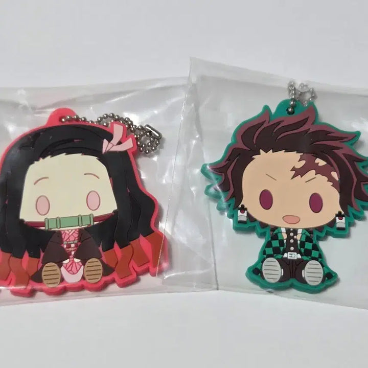 [BUNJANG] Demon Slayer Tanjiro &amp; Nezuko Rubber Mascot Bundle Set / 귀멸의 칼날 고무 마스코트 탄지로 네즈코 일괄
