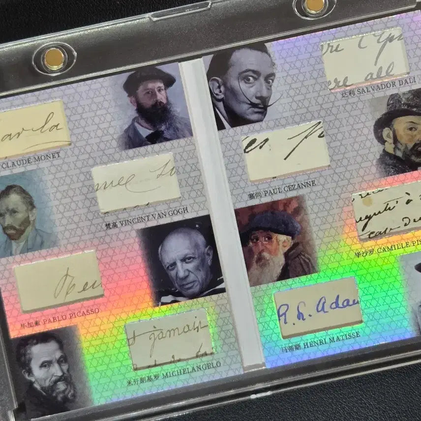 [BUNJANG] Master Artists Relic Booklet Card Set (Picasso, Monet, Van Gogh, Michelangelo, Dalí, Cézanne, Pissarro, Matisse) - 8 Artist Edition / 거장 미술가 8인 50한정 친필 북클릿(피카소/모네/반고흐/켈란젤로등)