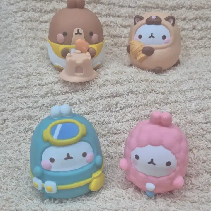 [BUNJANG] Mollang Friends 4-Piece Figure Bundle Set / 몰랑이 피규어 4종 일괄