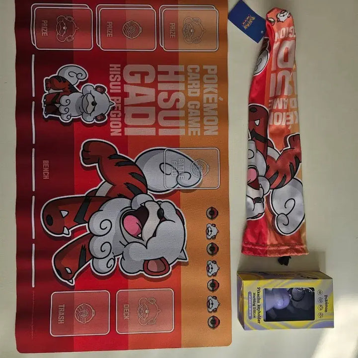[BUNJANG] Pokemon Playmat Hisuian Growlithe &amp; Marbling Keyring Set / 포켓몬 플레이매트 히스이 가디 &amp; 마블링 키링 (새상품