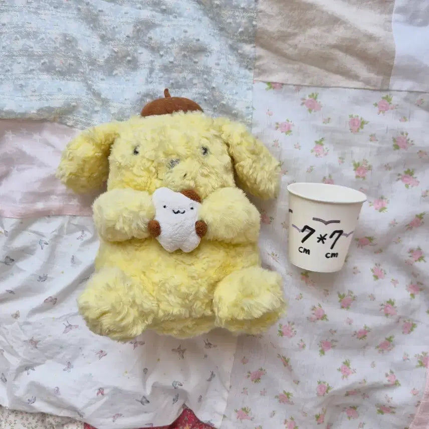 [BUNJANG] Sanrio Pompompurin Vintage Plush Toy with Muffin / 고전 빈티지 인형 산리오 산엑스 폼폼푸린 머핀 레어