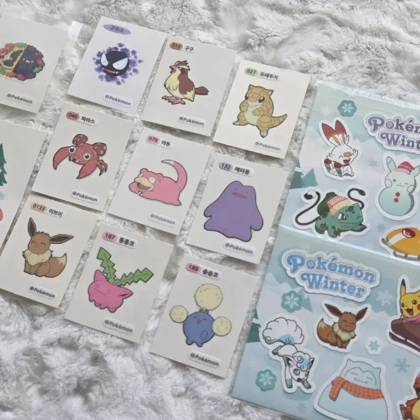 [BUNJANG] Pokemon Mini Stickers (+ Glow-in-the-dark) Bundle Set / 포켓몬 띠부씰 스티커 (+야광)