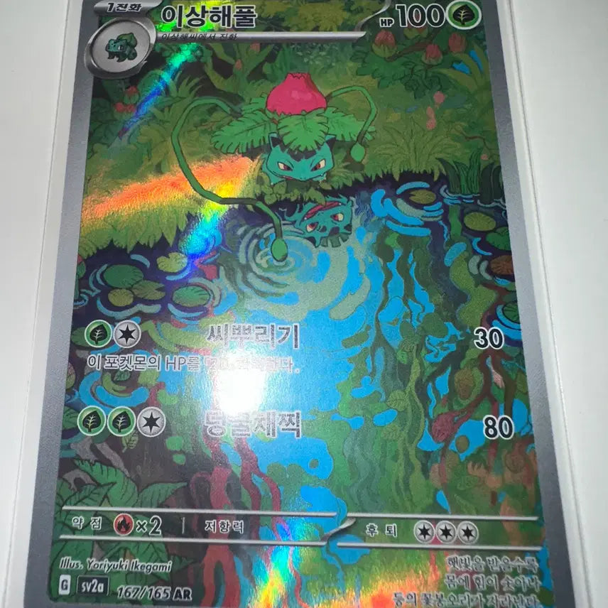 [BUNJANG] Pokemon Card Bulbasaur 167/165 AR Hologram / 포켓몬 카드 이상해풀 167/165 AR 홀로그램