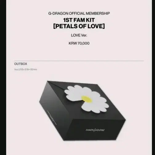 [BUNJANG] G-Dragon 1ST FAM KIT [PETALS OF LOVE] LOVE Ver. Sealed / 배송비 포함 지드래곤 공식 멤버십 1ST FAM KIT [PETALS OF LOVE] LOVE Ver. 미개봉