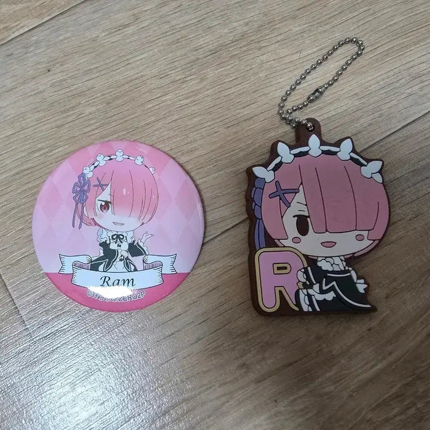 [BUNJANG] Re:Zero Ram Can Badge Keychain / 리제로 람 캔뱃지 키링 급처
