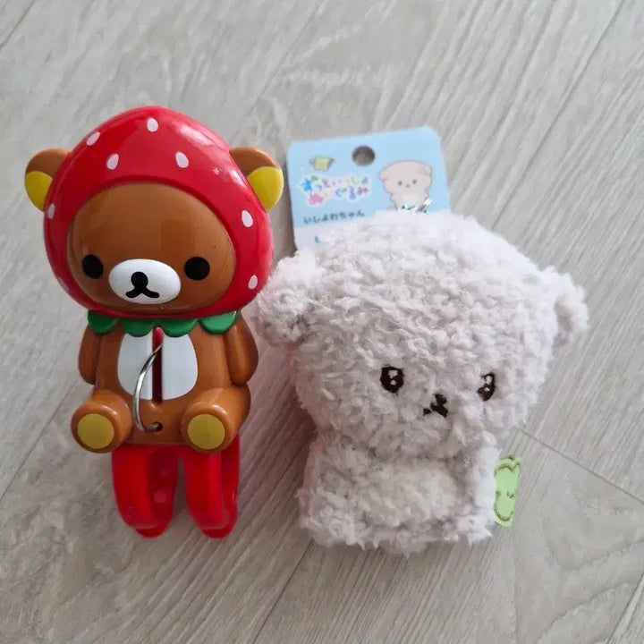 [BUNJANG] Rilakkuma Clip &amp; Ishi Yowachan Mascot Set / 리락쿠마 집게+이시요와짱 마스코트