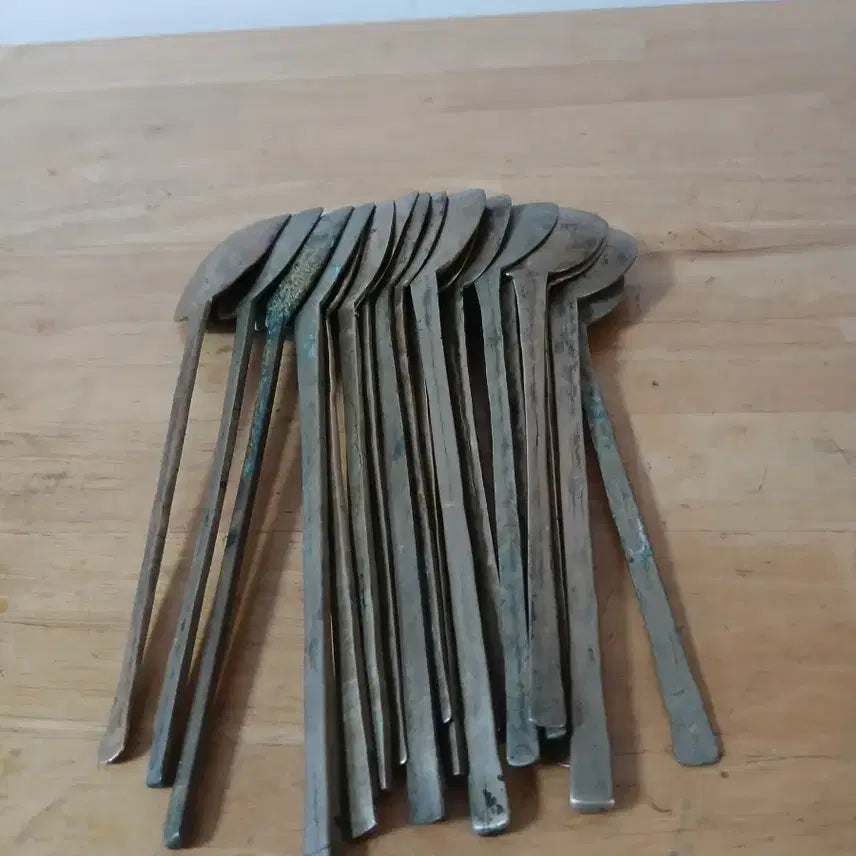 [BUNJANG] Antique Brass Spoon Set (20 pcs) / 놋 숟가락