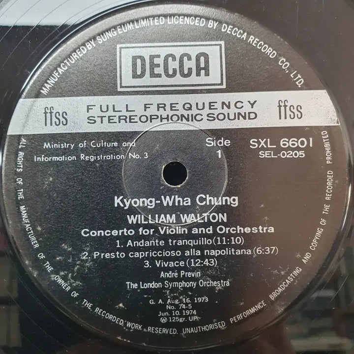 [BUNJANG] Kyung Wha Chung Violin Concertos LP Vinyl Decca Records 1974 Sung Eum / 정경화 바이올린 협주곡 LP 바이닐 데카 레코드  1974성음