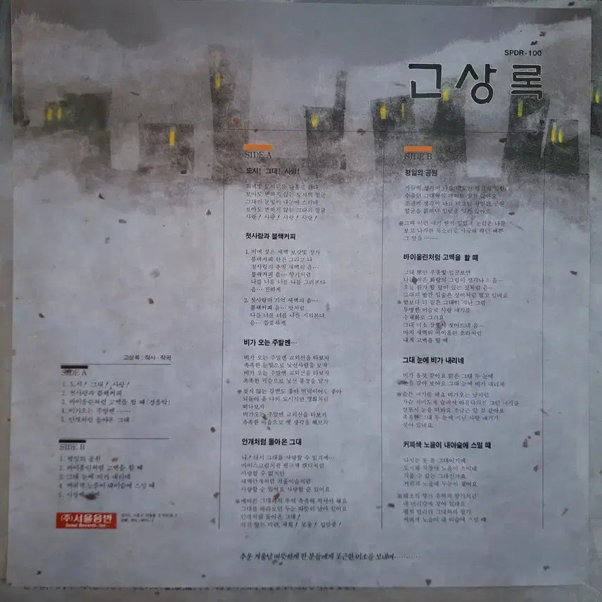 [BUNJANG] Go Sang Rok LP Album / 고상록 앨범 LP