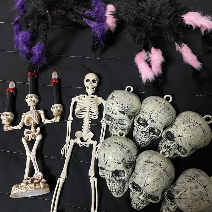 [BUNJANG] Rare Gothic Skull Spider Halloween Decor Bundle / 레어]고어한 방꾸 해골 거미 할로윈굿즈 일괄