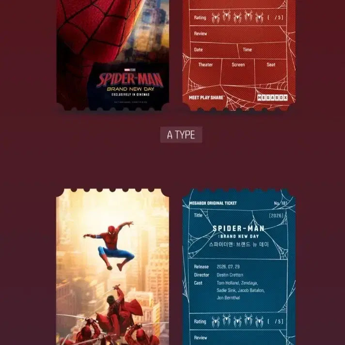 [BUNJANG] Spider-Man: No Way Home Bundle Set Original Ticket / (미개봉)파이더맨 브랜드 뉴 데이 오리지널 티켓 판매합니다