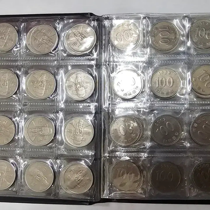 [BUNJANG] Bank of Korea 100 Won and 50 Won Coin Set with Album / 한국은행100원.50원주화 세트.보관함 앨범