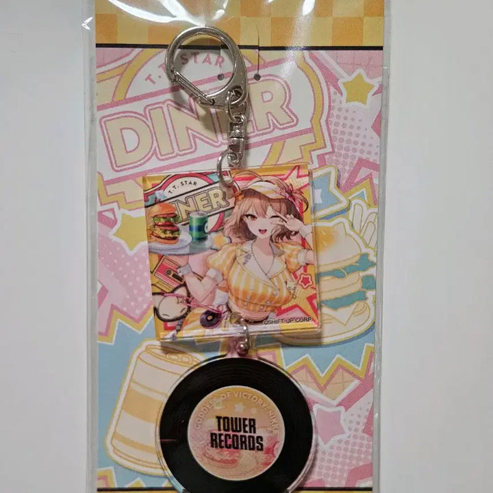 [BUNJANG] Goddess of Victory: NIKKE Tower Records Cafe Collaboration Record Style Anis Keychain / 새상품)니케 타워레코드 까페 콜라보 레코드 스타일 아니스 키 체인