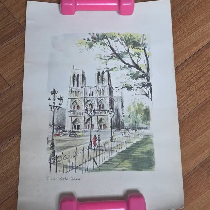 [BUNJANG] 1970s Notre Dame Cathedral Original Painting by Montmartre Artist / 70년대 노트르담 성당 프랑스 그림 오리지널 작가 몽마르뜨 언덕