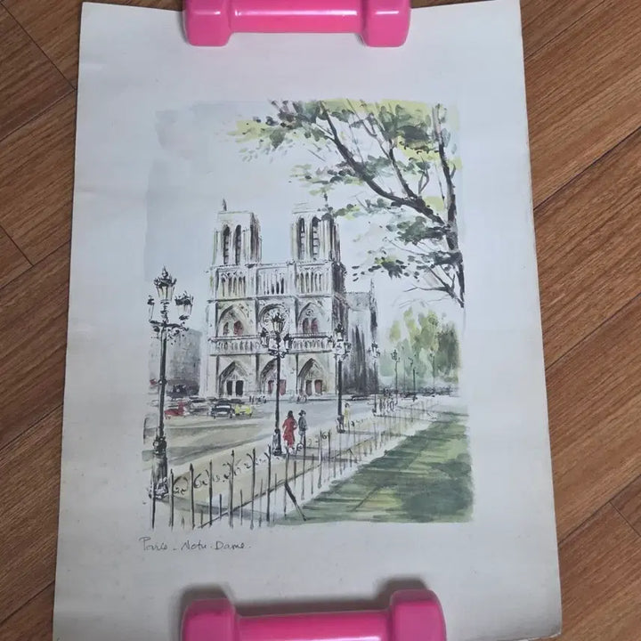 [BUNJANG] 1970s Notre Dame Cathedral Original Painting by Montmartre Artist / 70년대 노트르담 성당 프랑스 그림 오리지널 작가 몽마르뜨 언덕