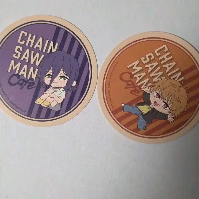 [BUNJANG] Chainsaw Man Collaboration Cafe Coaster Set - Reze &amp; Denji (Bundle Set) / 체인소맨 콜라보카페 코스터 레제&amp;덴지 일괄 새상품