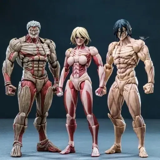 [BUNJANG] Attack on Titan Revoltech Special Edition Set (Attacker, Armored, Female) / 진격의 거인 리볼텍 진격,갑옷,여성 특전판 일괄