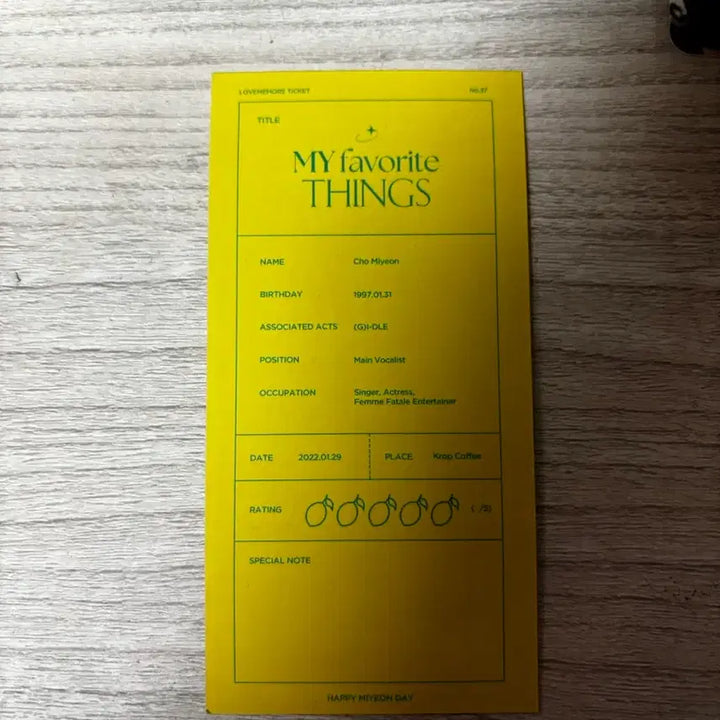 [BUNJANG] G)I-DLE Miyeon Birthday Cafe POB Photocard / 여자아이들 미연 생일카페 특전