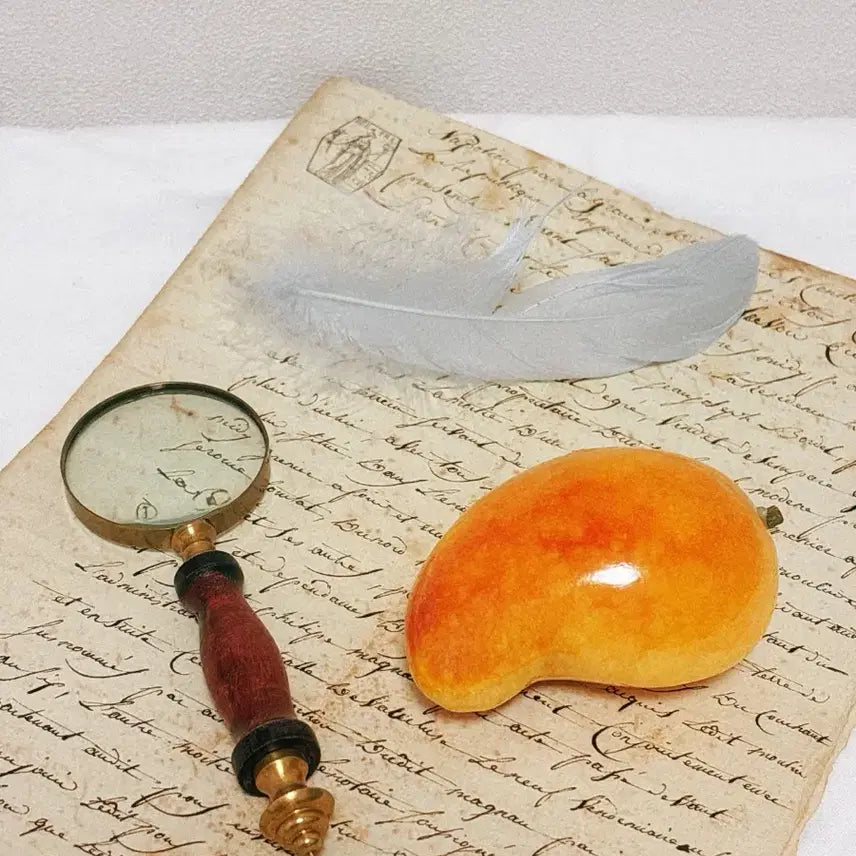 [BUNJANG] Vintage Alabaster Mango Paperweight / 빈티지 알라바스터 망고문진