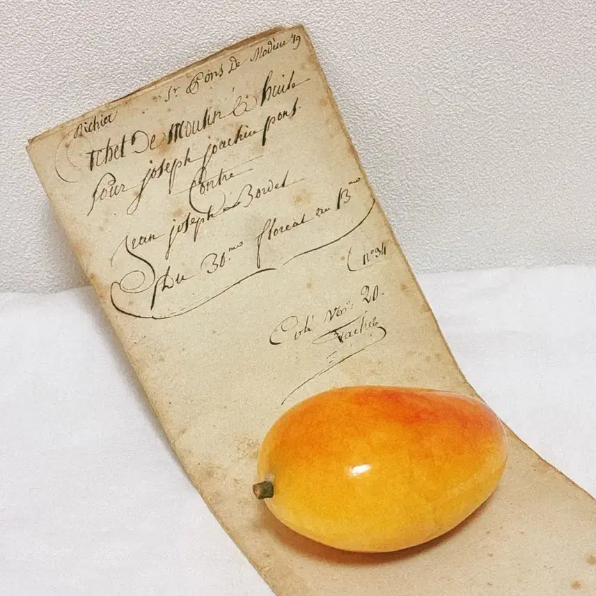 [BUNJANG] Vintage Alabaster Mango Paperweight / 빈티지 알라바스터 망고문진