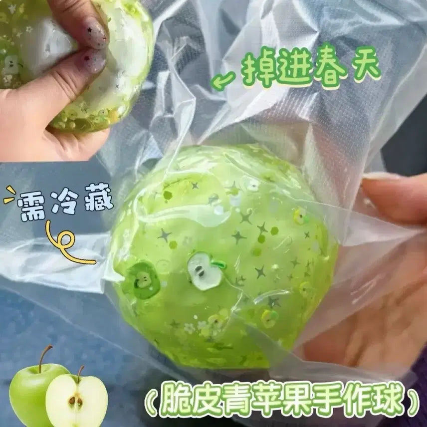 [BUNJANG] Green Apple Squishy Toy / (새상품) 청사과 왁뿌볼 왁뿌 샤오홍슈 슬랑이 말랑이 청사과 슬랑이 크런치 말랑이