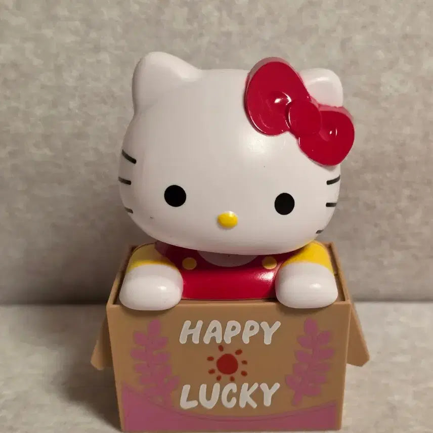 [BUNJANG] Hello Kitty Solar Powered Bobblehead Figure Keychain / 새상품) 태양열 머리 움직이는  헬로키티 행복 상자 피규어 키티 자동차 키링 인형 태닝키티
