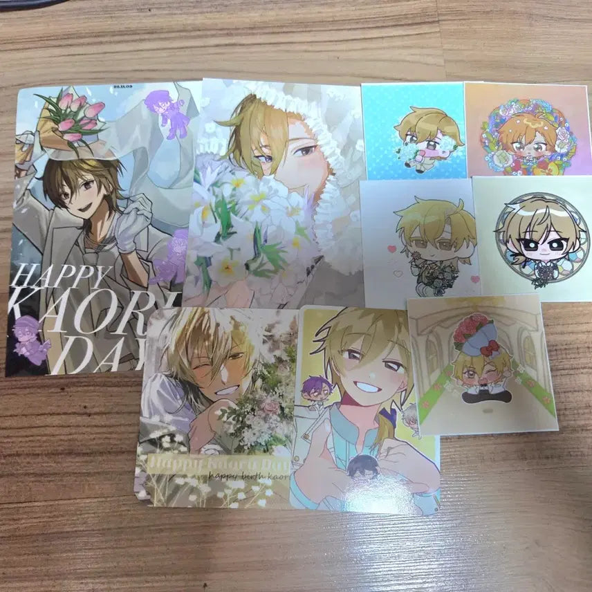 [BUNJANG] Ensemble Stars Hakaze Kaoru Birthday Cafe Goods Set (Postcard, Photocard, Sticker, Coaster) / 앙스타 하카제 카오루 생카 전프레 엽서 포카 스티커 종이 코스터