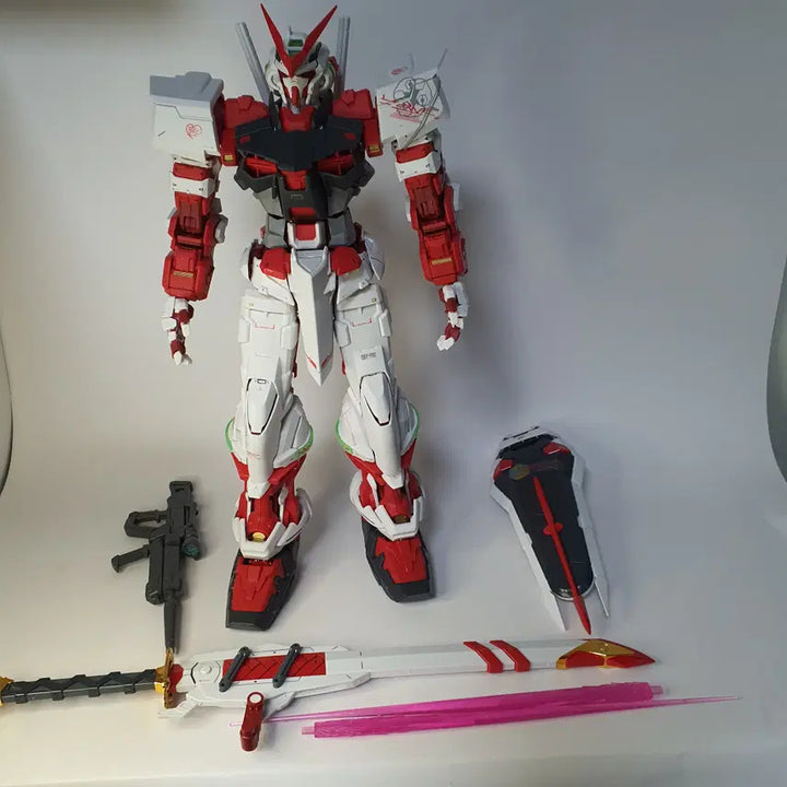 [BUNJANG] Daban PG Astray Red Frame (Marker Painted, Custom Condition) + Bandai HG Astray Flight Unit / 다반PG 아스트레이 레드프레임 + 반다이HG 아스트레이 조립완성품