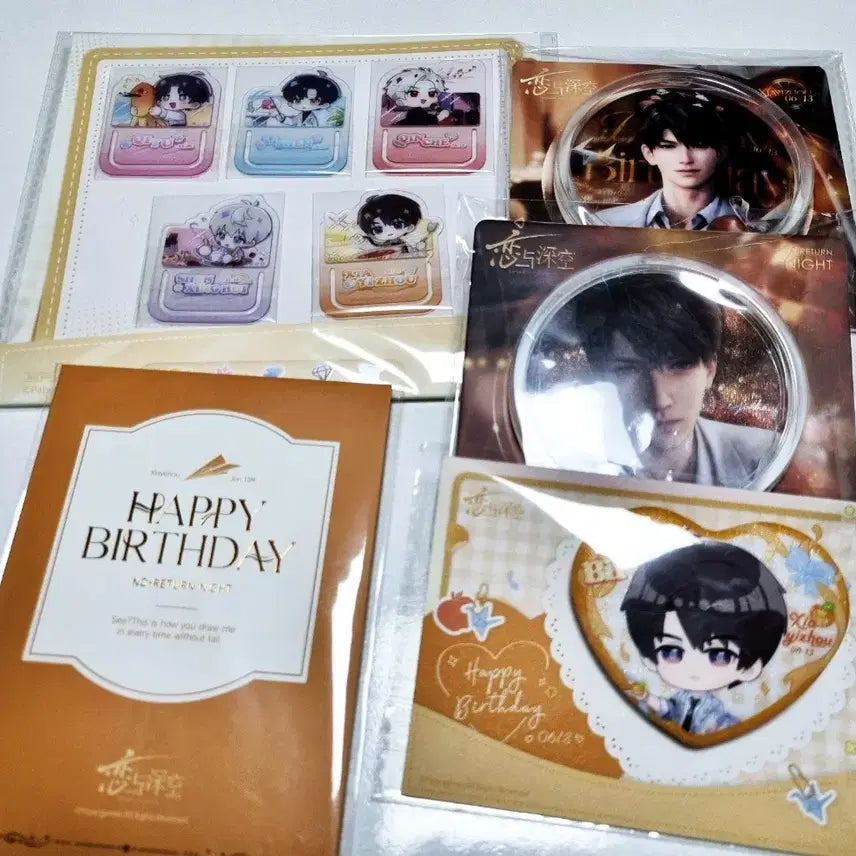 [BUNJANG] Love&amp;Deepspace Howoo Birthday Badge Bundle Set / 일괄 하우주 생일 뱃지 특전 러브앤딥스페이스 럽딥 성훈 서언 기욱 진운