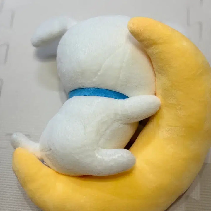 [BUNJANG] White Dog Cushion and Crescent Moon Plush Set / 흰둥이쿠션 /초승달인형