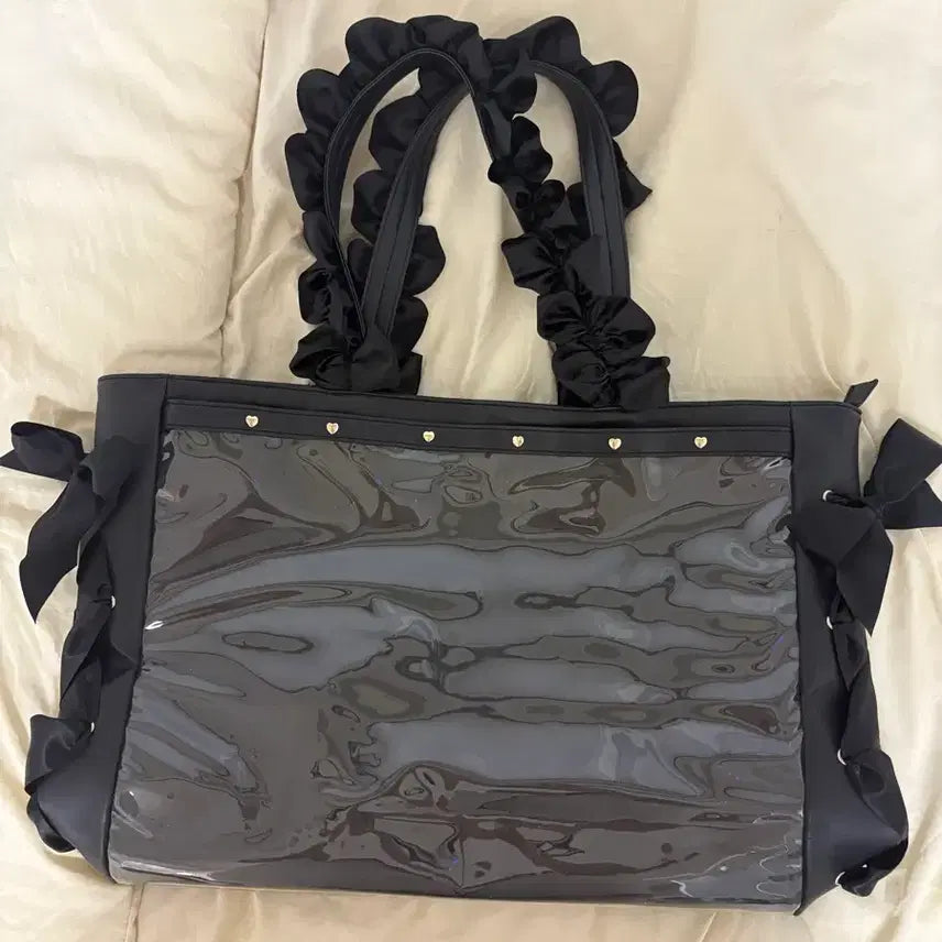 [BUNJANG] Jakamat Hand Frill A3 Black Ita Bag / 자카마트 핸드프릴 A3 블랙 이타백