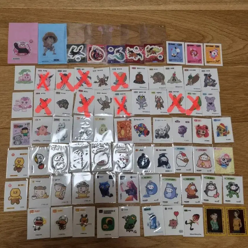 [BUNJANG] Bundle of Various "Ttiboo Seal" Stickers (2000s Korean Snack Stickers) / 띠부씰일괄 띠부씰북 짱구 산리오 포켓몬씰 몰랑이 빵빵이 티니핑