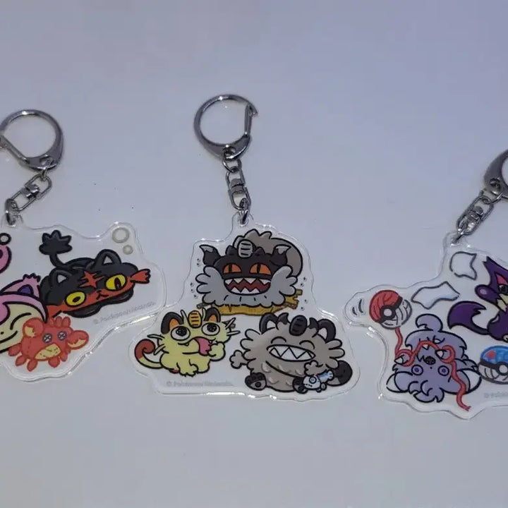 [BUNJANG] Pokemon Acrylic Keychain Bundle - Nyasper, Meowth, Espurr, Litten / 포켓몬 아크릴 키링 냐스퍼 나옹 쌔비냥 에나비 냐오불