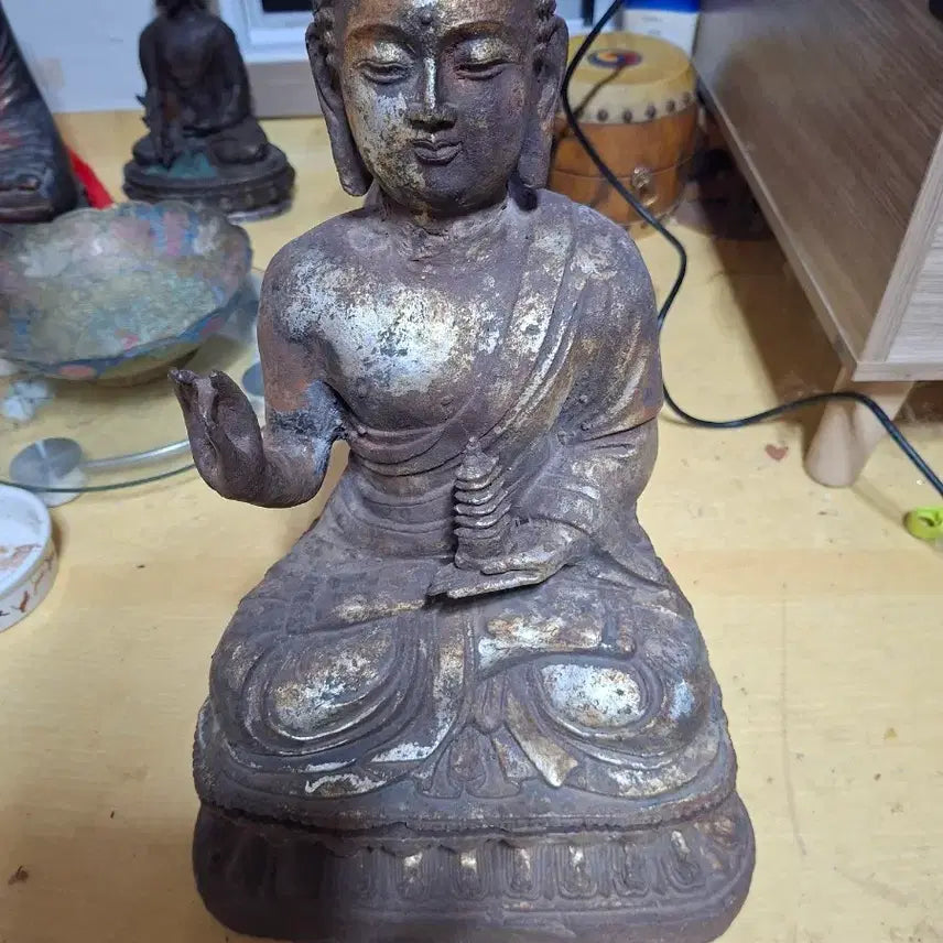 [BUNJANG] Large Iron Seated Buddha Statue / 다래여불 좌불상 철불