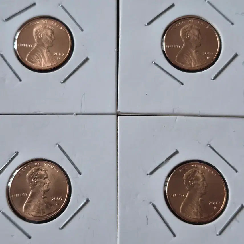 [BUNJANG] 2009 Lincoln Copper Penny Set (4 Coins, 3.11g Each, Proof) / 2009년D 링컨 구리페니3,11그램 시리즈 4개. 프루프 (완전 미사용)