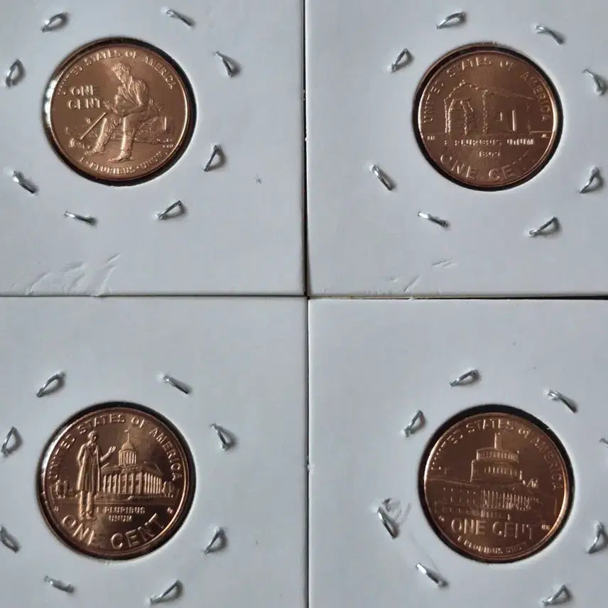 [BUNJANG] 2009 Lincoln Bicentennial Copper Penny Set / 2009년P링컨 200주년 기념구리페니3,11그램. 시리즈4개. 프루프(완전 미사용)