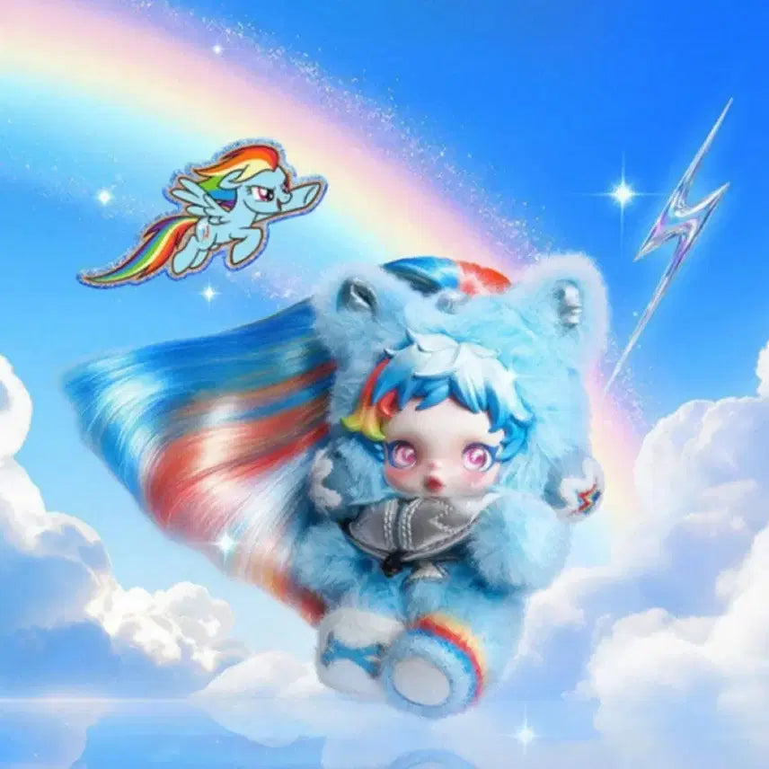 [BUNJANG] Pop Mart x My Little Pony Rainbow Dash Skulls Panda Figure / ( 정품 ) 스컬판다x마이리틀포니 레인보우 대시