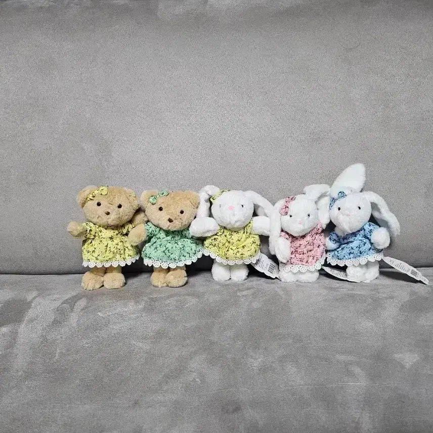 [BUNJANG] Genuine Dress Bear 13cm Keychain Doll / 정품 드레스 베어 곰 민트 13cm 키링 인형