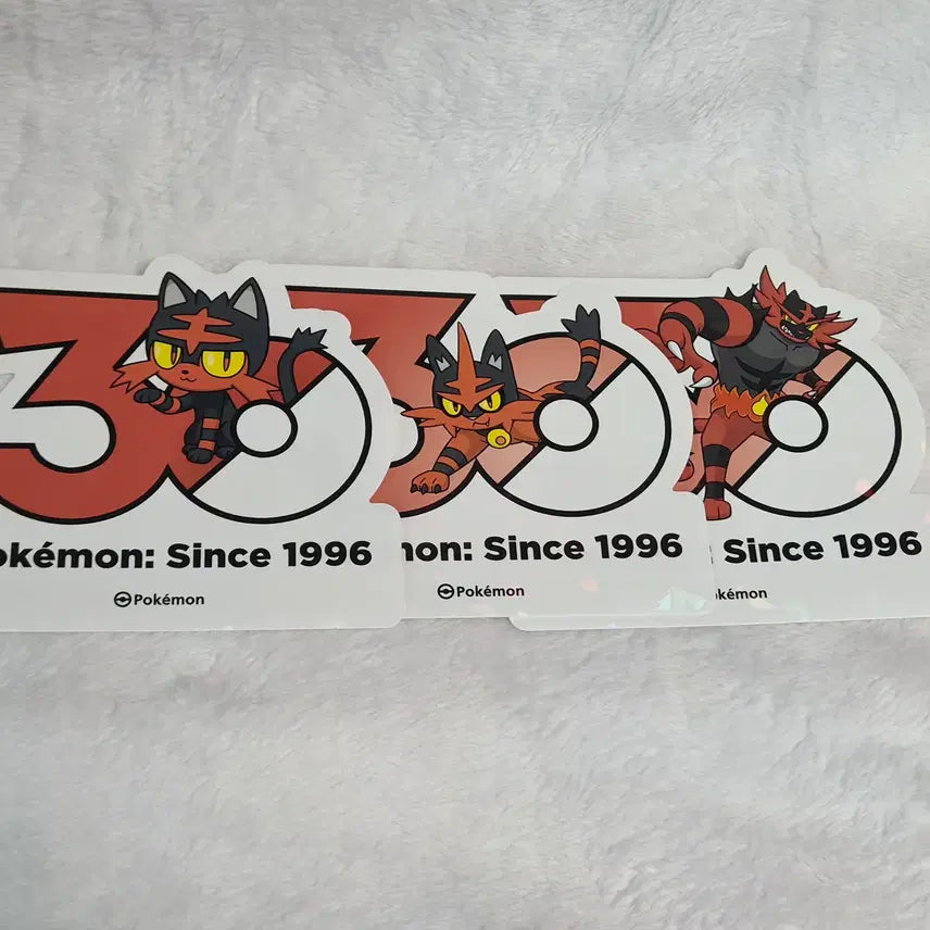 [BUNJANG] Pokemon 30th Anniversary Logo Sticker Set (Fuecoco, Crocalor, Skeledirge) / 포켓몬 30주년 기념 로고 스티커 냐오불, 냐오히트, 어흥염 판매합니다!