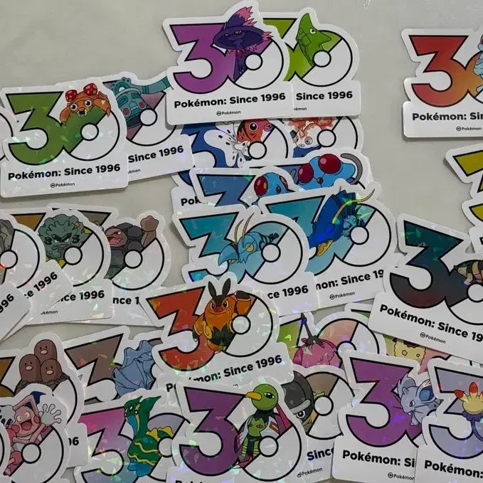 [BUNJANG] Pokemon 30th Anniversary Hologram Sticker Bundle Set / 포캣몬 30주년 스티커 일괄