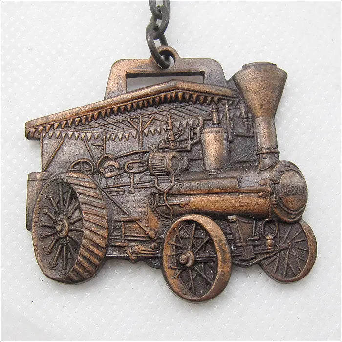[BUNJANG] Steam Engine Steel Wheel Tractor Keychain / [키링, 열쇠고리] 증기 엔진 강철 바퀴 트랙터 (k40)