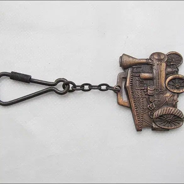 [BUNJANG] Steam Engine Steel Wheel Tractor Keychain / [키링, 열쇠고리] 증기 엔진 강철 바퀴 트랙터 (k40)