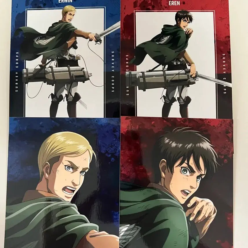 [BUNJANG] Attack on Titan Fighting Eren &amp; Erwin Trading Bromide Set / 진격의 거인 싸우는 등 트레이딩 브로마이드 엘빈 에렌