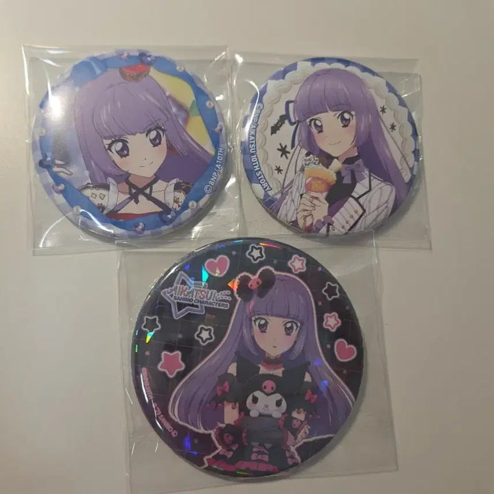 [BUNJANG] Aikatsu! Ai Star Sumire Rira Can Badge Bundle Set (Sanrio Stage, Ponpon Crepe) / 일괄)아이카츠 아이엠스타 스미레 리라 캔뱃지 산리오 스테이지 퐁퐁크레페